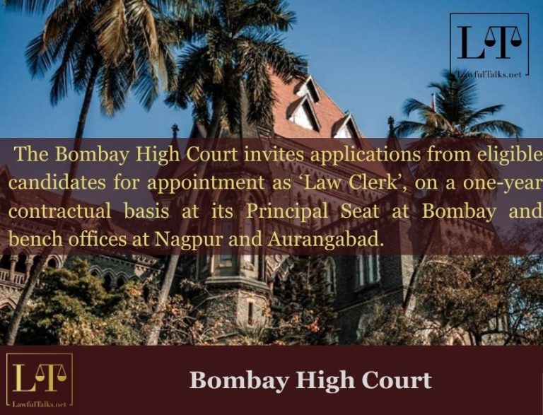Recruitment Announcement for Law Clerk Positions at Bombay HC